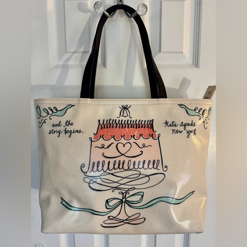Kate Spade Wedding Bell Cake Francis Tote Purse Bride Shower Honeymoon RARE